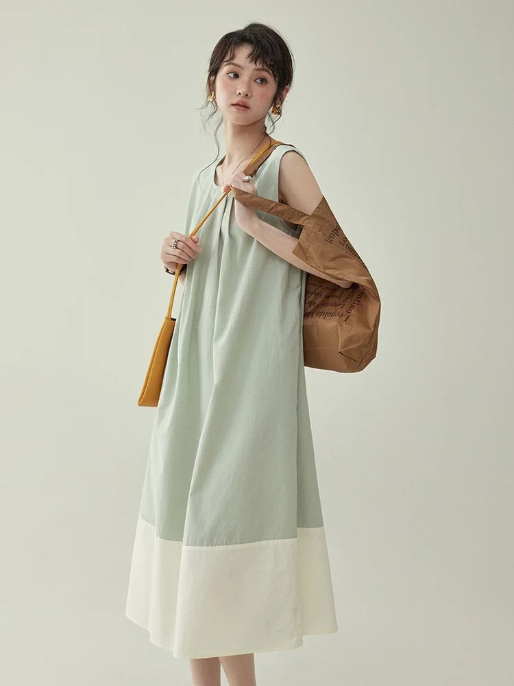 AMUU Original coréen Sle rond Ne Svel épissure Dr femmes été nouvelle jupe ample décontractée gilet Sle H pe Dr