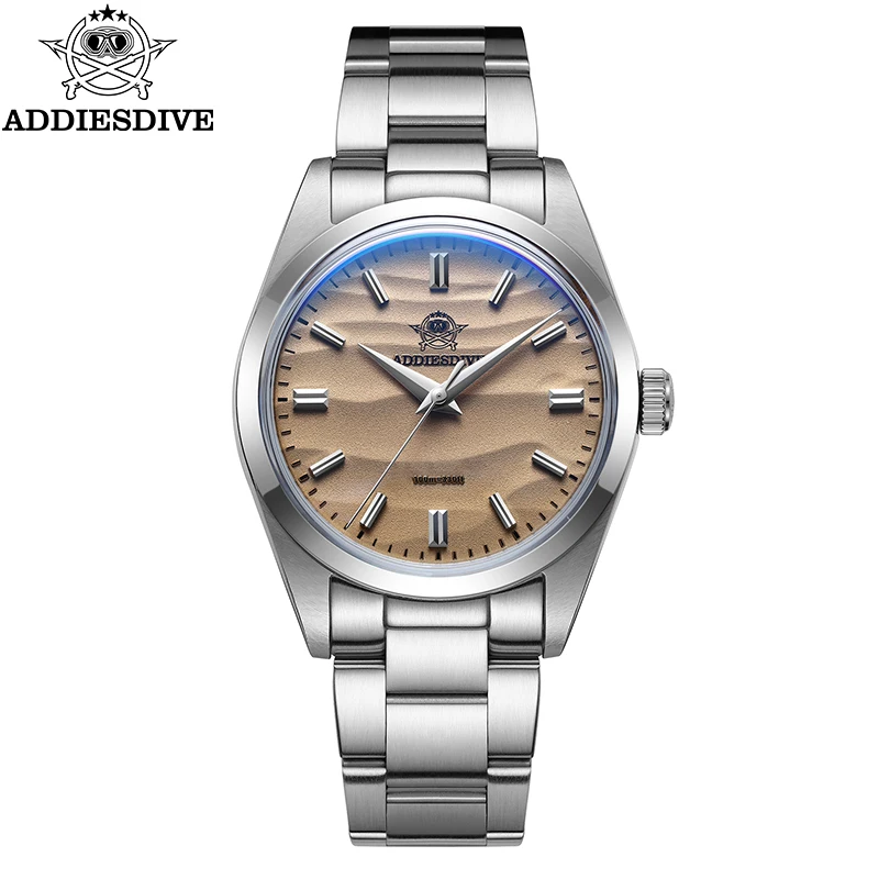 ADDIESDIVE-Montre à quartz simple en acier inoxydable, montre-bracelet AD2030, miroir à bulles, couvercle de pot en verre, montres simples, plongée à 10 bars, marque supérieure, 36mm