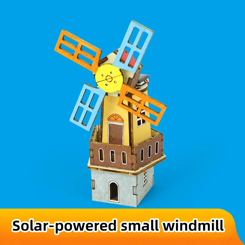 DIY Solar Windmill Science DIY Physics Educational Toy Kit for Kid Model 2 in 1 Solar Power Technology Experiment Gift Idea