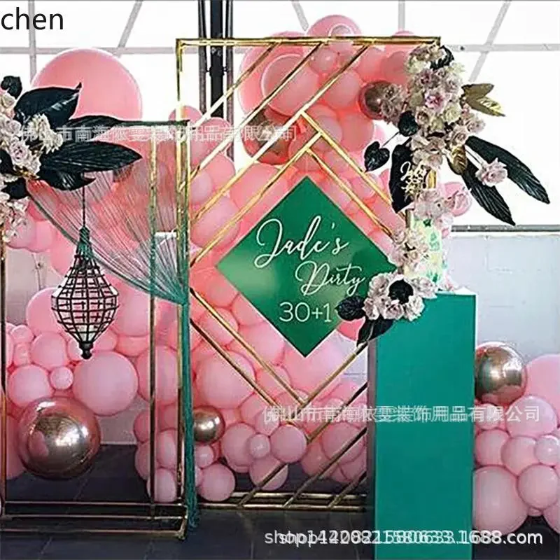 A2-26  Stainless Steel Background Stand Electroplated Titanium gold Screen Wedding Decoration Background Metal Frame