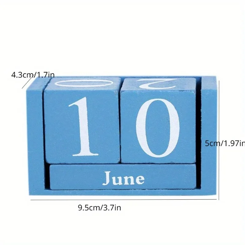 1Pcs Cute Vintage Desktop Wooden Letters Calendar Cube Block Home Decoration Accessories Prop Letter Wooden Calendar