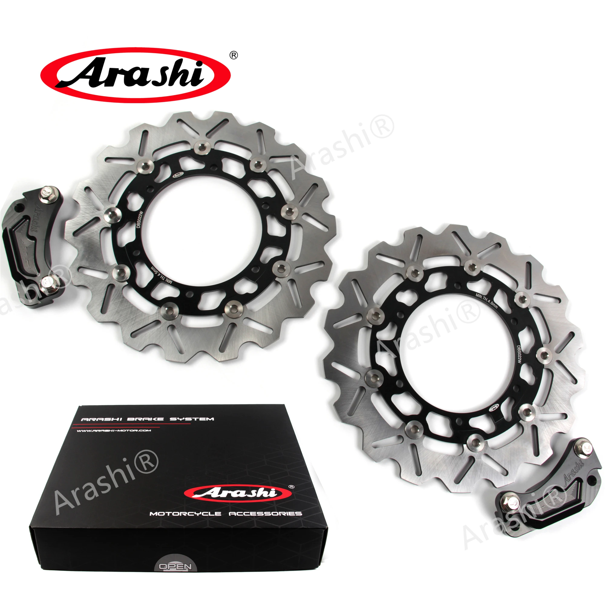 Arashi 2PCS TMAX500 2008-2011 CNC Floating Front Brake Disc Rotors For YAMAHA XP T-MAX 500 2008 2009 2010 2011 With Pow Bracket