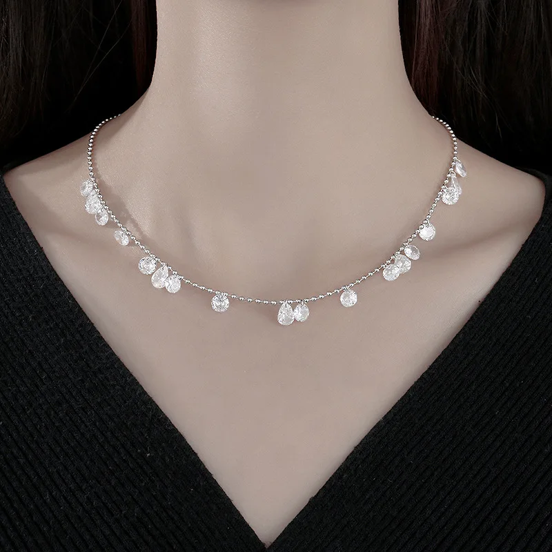 שרשרת יהלום שמיים כוכבים, דמעות מרופצות שרשרת נהר כוכב, שרשרת חרוזים, שרשרת חרוזים, שרשרת חרוז, שרשרת רגל, צמיד Tassel, נקבה