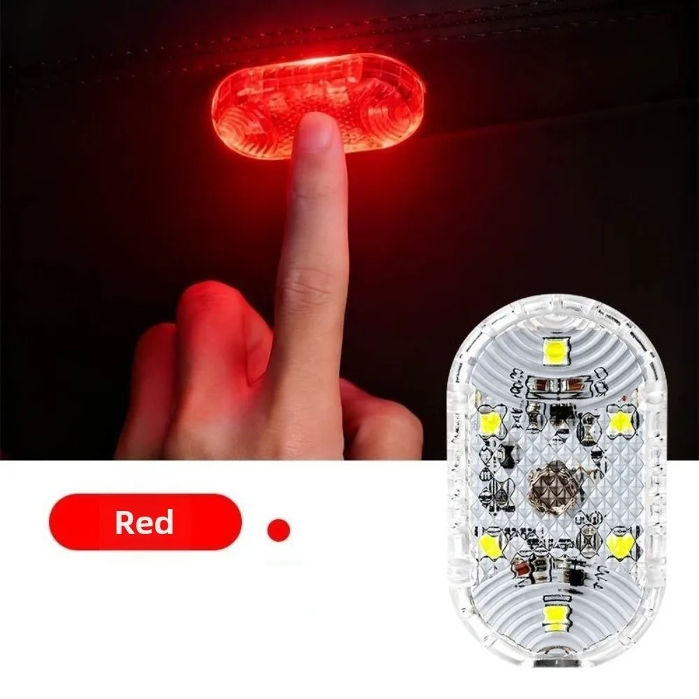 Single/Seven Color Loop Car Touch Ambient Light USB Rechargeable Touch Control Car Interior Ambient Light Wireless Installation
