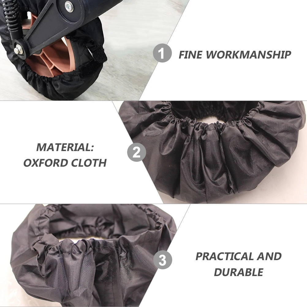 

2Pcs Stroller Wheel Covers Durable Oxford Cloth Flexible Protector for Floors Against Dirt Pushchair Wheel Protective Cover