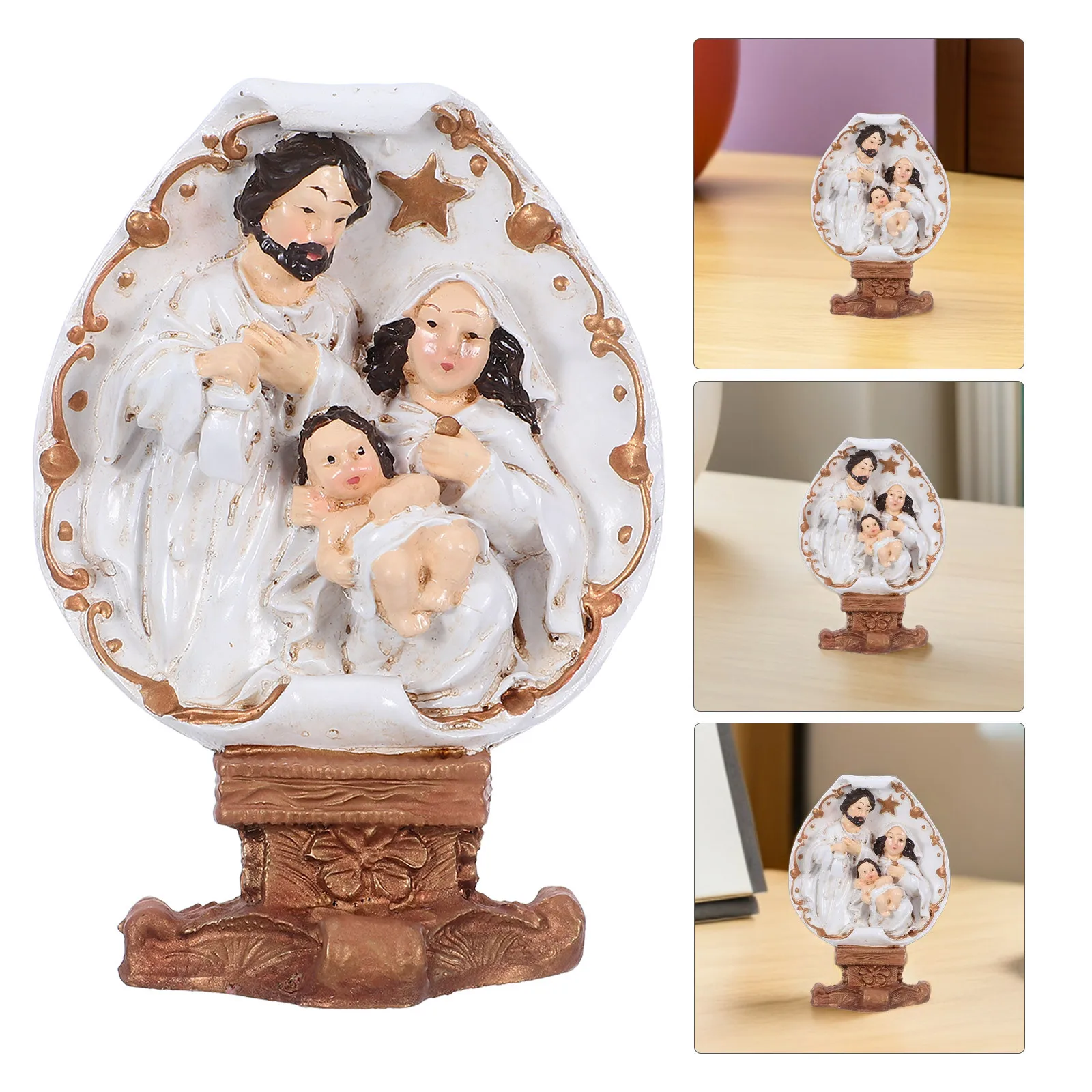 

Mini Jesus Baptism Statue Resin Nativity Scene Christmas Table Decoration Religious Catholic Home Decor Holiday Gift