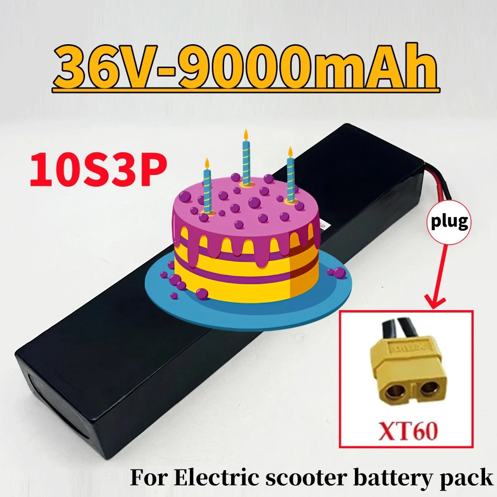

2025 36V 10S3P 9000mAh 18650 rechargeable lithium-ion battery 500W built-in BMS Suitable for KUGOO S1, S2, S3 Electric Scooters