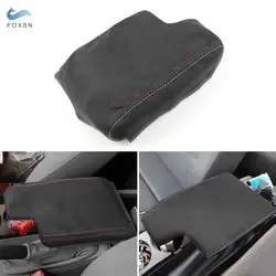 LHD For BMW 3 Series E46 1998 1999 2000 2001 - 2005 Interior Center Control Lid Armrest Box Cover Black/Red/Blue Suede Leather