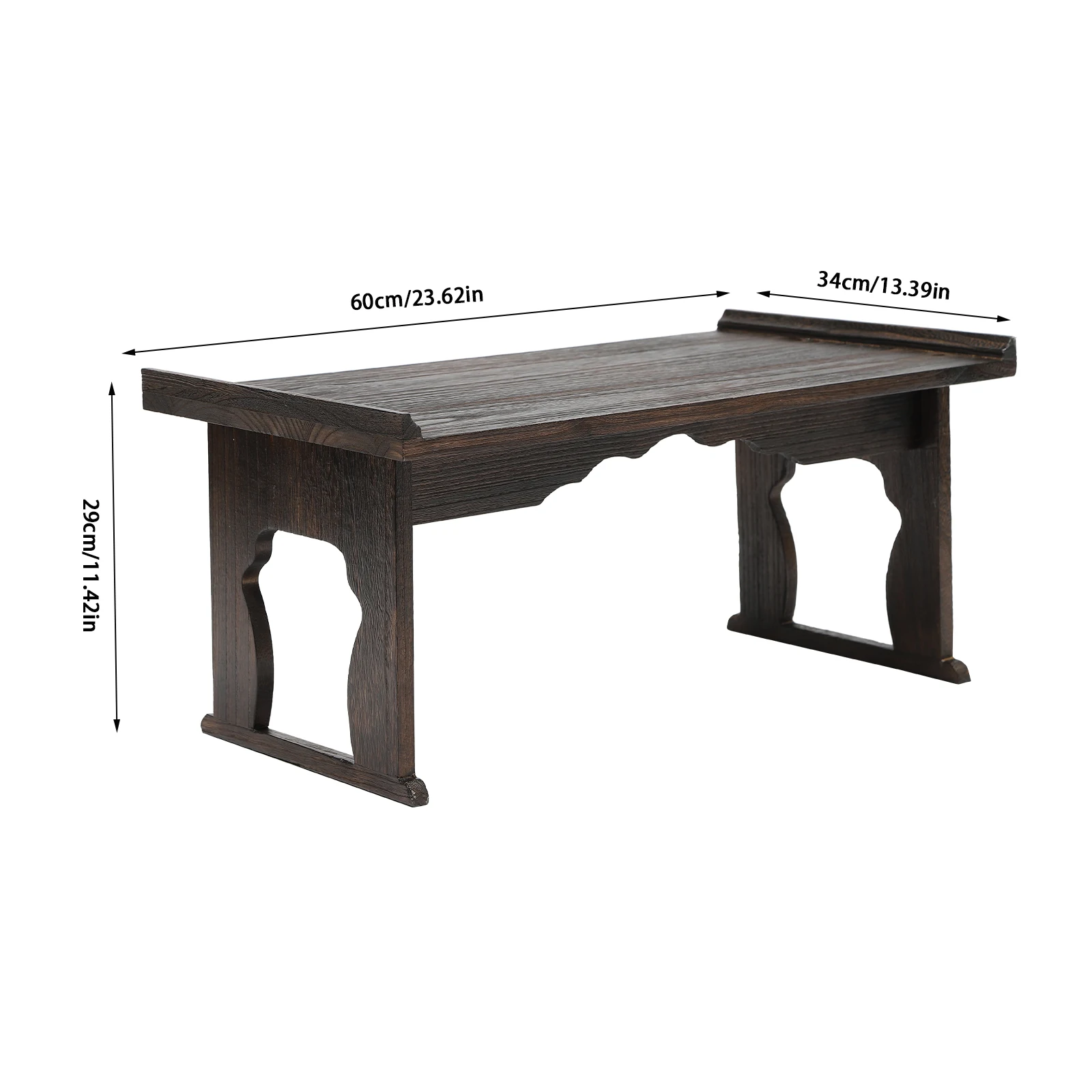 Escritorio para portátil con patas plegables, desayuno en la cama, mesa de bandeja para servir, estilo japonés, mesa de suelo para té y café, Antique Me