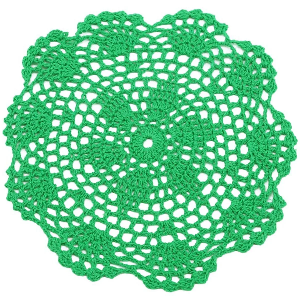 BomHCS-Malha Lace Doilies Set, Handmade Crochet Coffee Cup Mats, Suculentas Plantas Decoração, 4Pcs