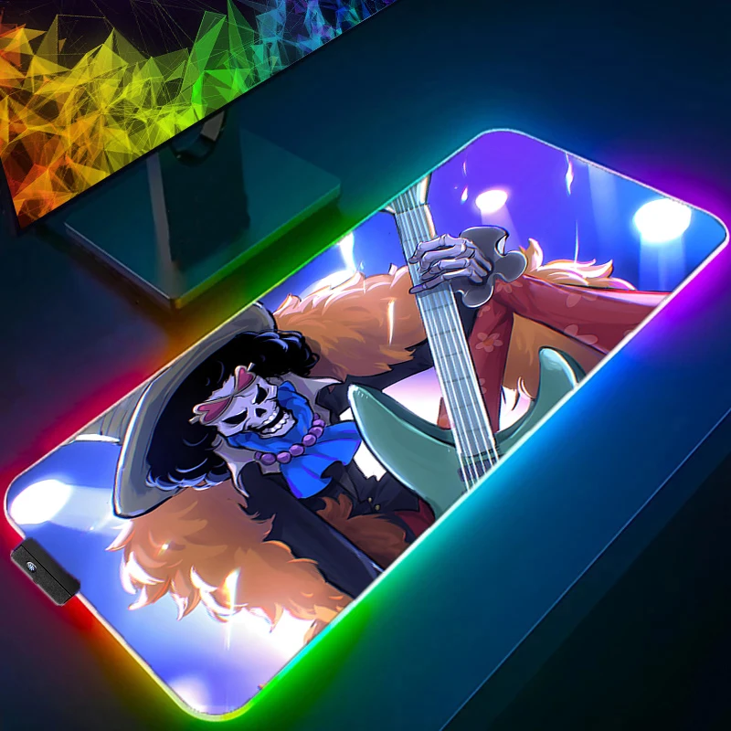 

RGB LED Mouse Pad Office Desk Mat Computer Game Mousepad Rubber Keyboard Pad PC Accessories One Piece Brook Mouse Mat Tablet Pad