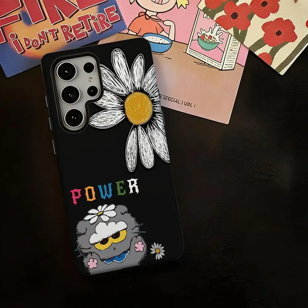 P-PEACEMINUSONE cool pattern ins Phone Case For Samsung Galaxy S25 S24 S23 S22 S21 Plus Ultra 2-in-1 Glossy shell
