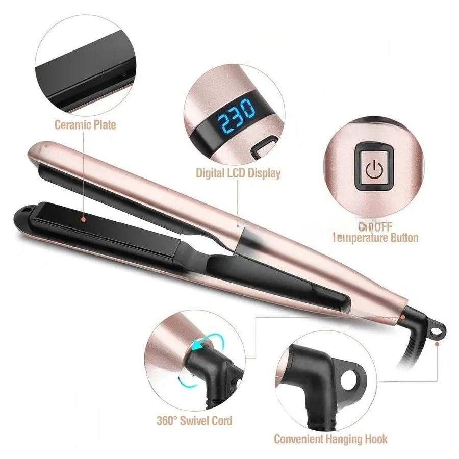 for 2-in-1 Curling and Straightening Dual-use Hair Straightener Two-in-one Straightening and Curling Dual-use Hair Iron Portable