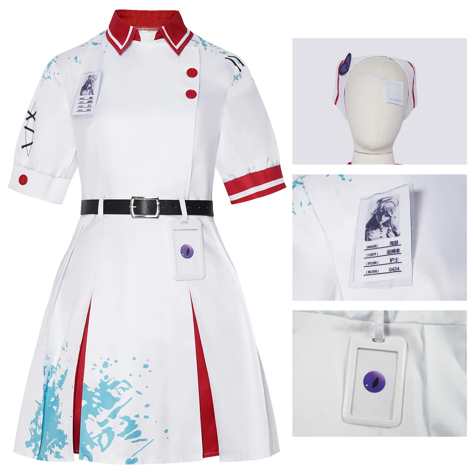 

Halloween Eggy Party Cosplay Costume Crazy Nurse Heather Uniform Woman Halloween Carnival Cosplay Nurse Heather Clothes