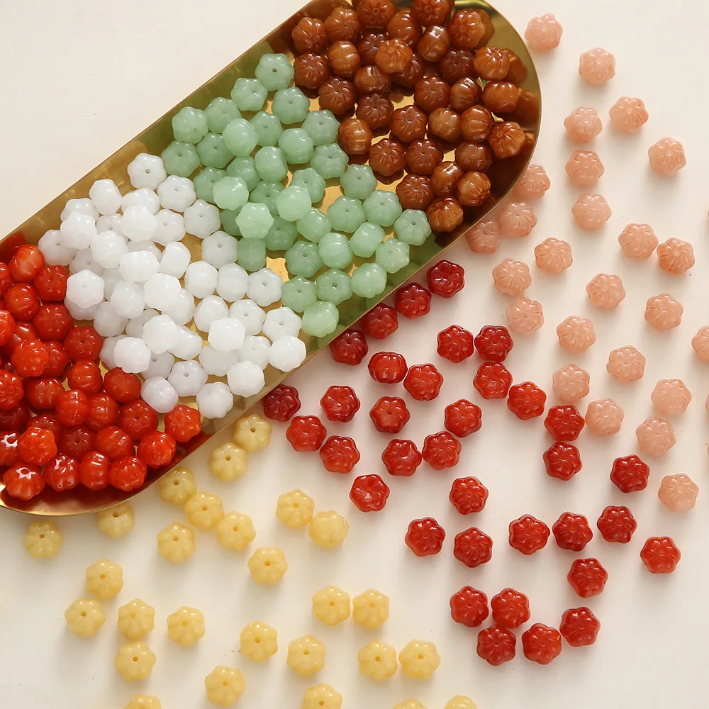 10x11mm Pumpkin Shaped Glass Beads Lampwork Glass Jewelry Making DIY Craft Findings Necklace Bracelet Earrings Beads Accessories
