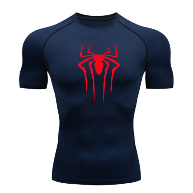 Spiderman Men's Compression Printing New Shirts Short Sleeve Workout Gym T-Shirt Quickly Dry Running Tops Athletic Workout Shirt