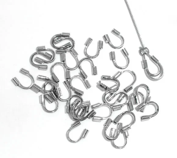 3000Pcs High Quality Copper Wire Guardian Wire Protectors Silver Tone Jewelry Findings 5x5mm