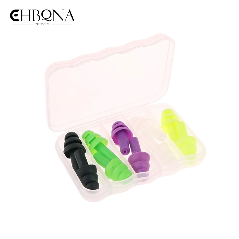 5 Pairs Waterproof Swimming Silicone Swim Earplugs for Adult Swimmers Children Diving Soft Anti-Noise Ear Plug