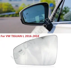 CAPQX For VW TIGUAN L 2016 2017 2018 With heating Lane assist or no Rearview Mirror Glass Rear view side Mirror lid white Lens