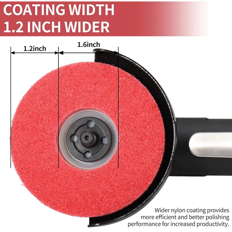 4 Inch X 5/8 Inch Nylon Fiber Flat Abrasives Buffing Polishing Wheel For Angle Grinder 7P Hardness 10 PCS Durable