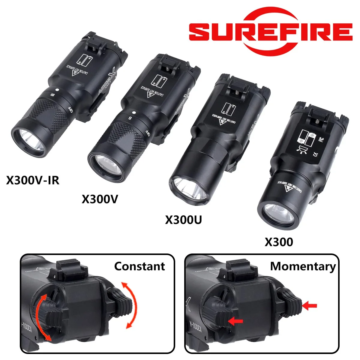 SureFire X300 X300U Ultra X300V XH35 Metal Tactical Strobe LED Light Fit 20mm Rail Airsoft Hunting Flashlight view 3
