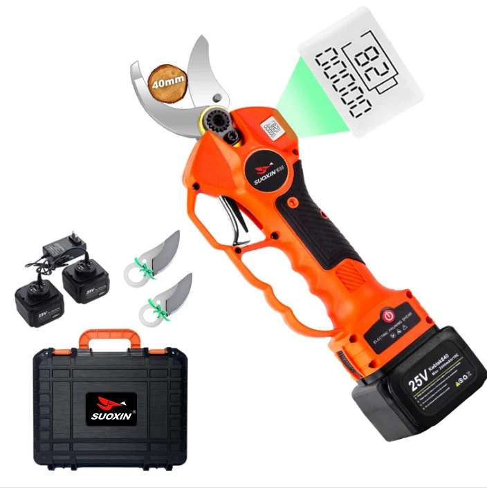 

40mm (1.6 Inch) Cutting Diameter Professional Pruning Shears Electric Pruner Branch Cutter,Brushless 25V Cordless Pruning Shears