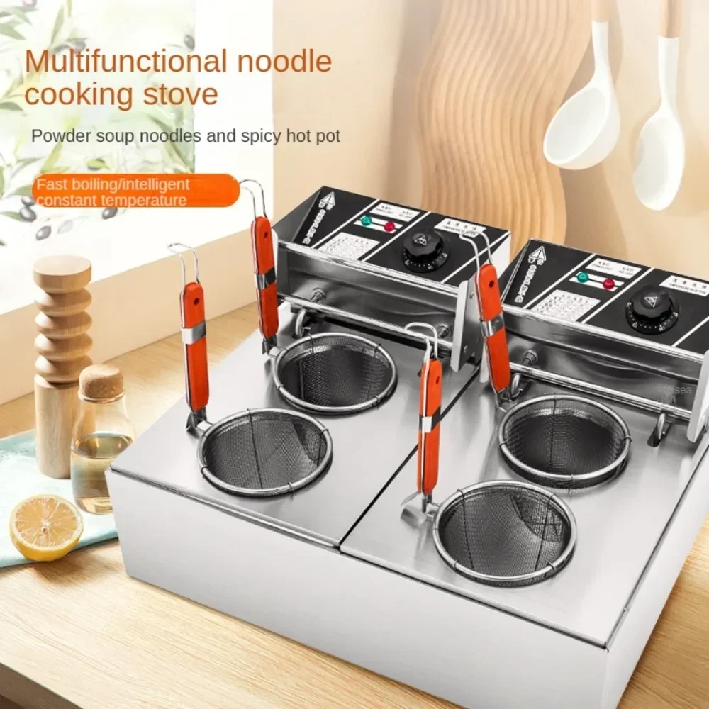 Commercial Electric Noodle Cooker with Hot Pot Functionality for Water and Power Efficient Cooking