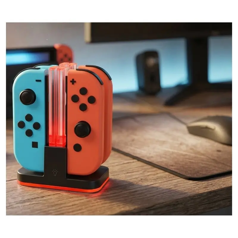 【Shop Now】4In1 LED Charger Stand Dock Indicator For NS Switch Joy-Con