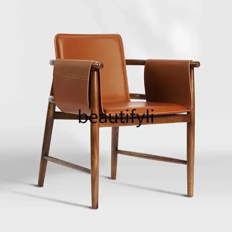 cn8617 LHY S26 Ash wood solid wood dining chair High-end coffee shop negotiation area Leisure chair Modern simplicity
