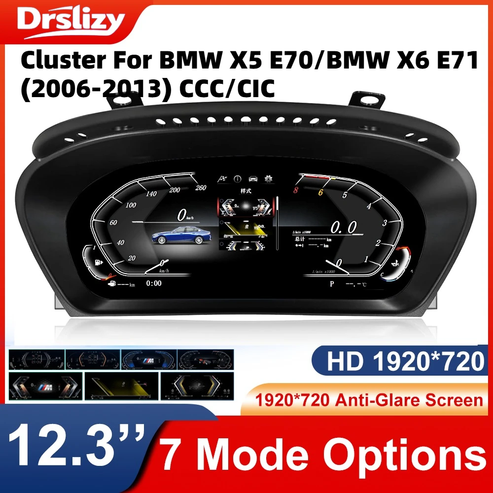Speedometer Instrument for BMW E70 E71 2006-2013 CCC CIC，12.3 inch Linux System Original Car Information Display
