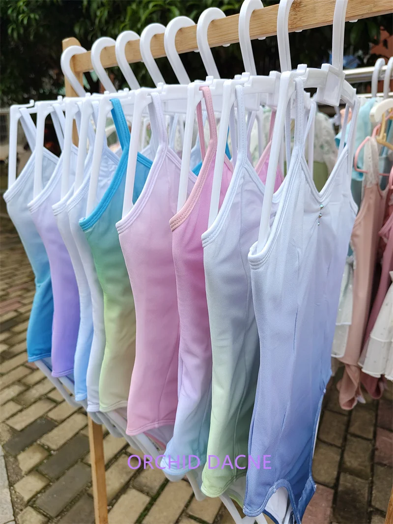 Hot Sale Breathable Kids Girls Children Spandex Camisole Mesh Gymnastics Ballet Dance Wear Leotard Dance Sets