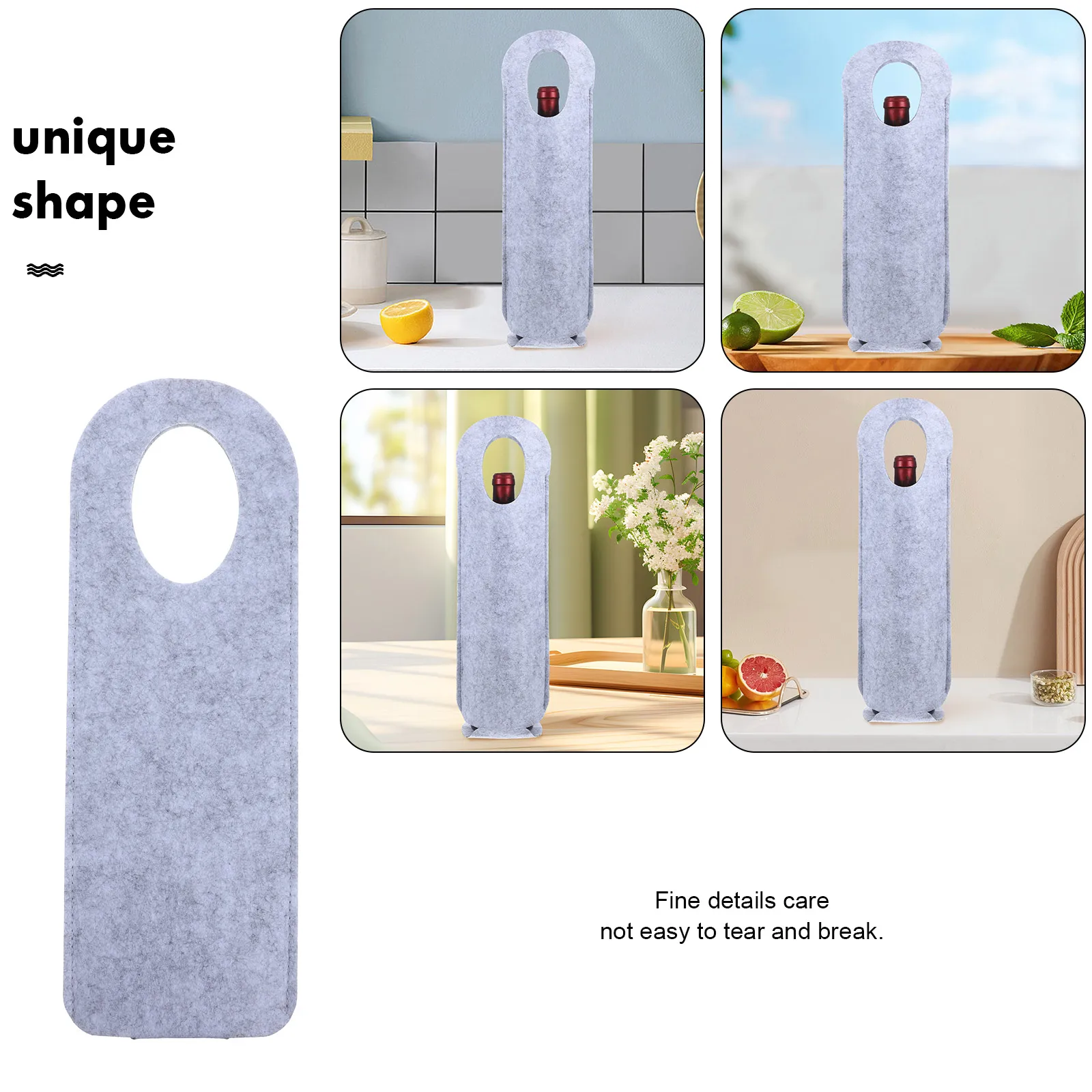 

Red Bag Felt Cloth Single Bottle Carrier Christmas Decorative Storage Gift Bag Portable Kitchen Bar Tool