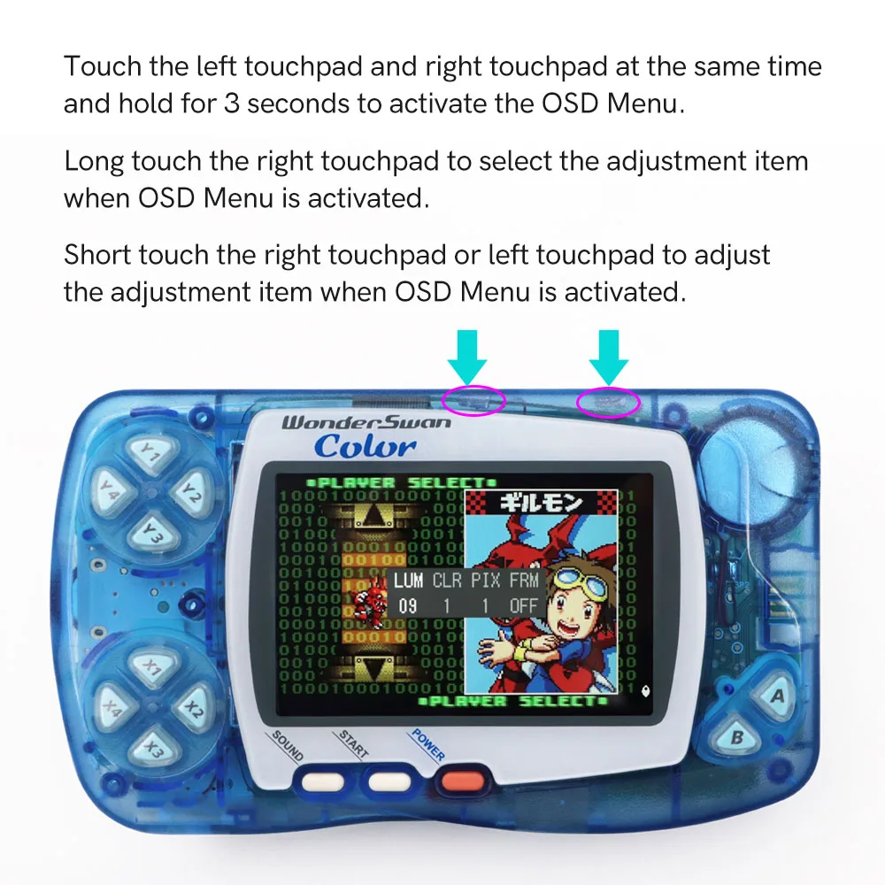 WSC Hightlight IPS LCD Màn Hình Bộ Độ Sáng Đèn Nền Cho Bandai Hệ WonderSwan Color Cho Kỳ Quan Thiên Nga Màu Sắc Tay Cầm Chơi Game