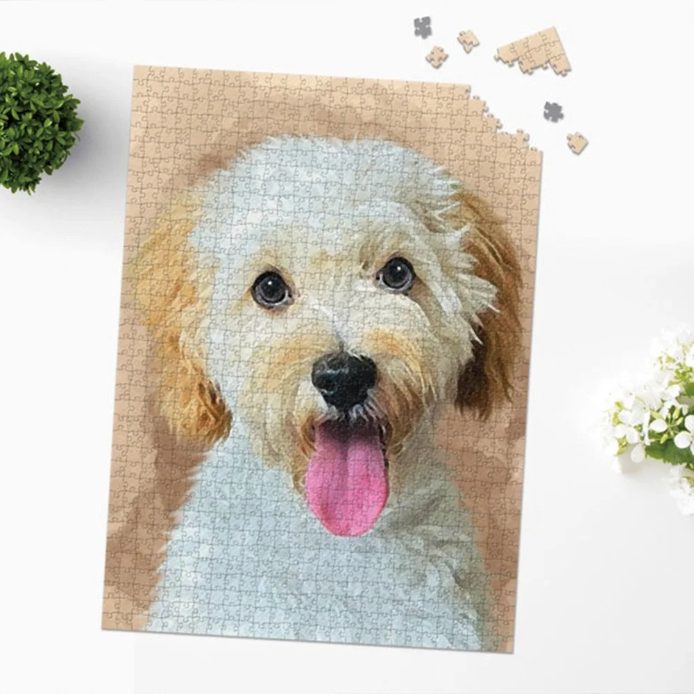 35/150/300/500/1000 Uds foto personalizada bonito perro rompecabezas de descompresión personalizado rompecabezas mosaico regalo para Amiga