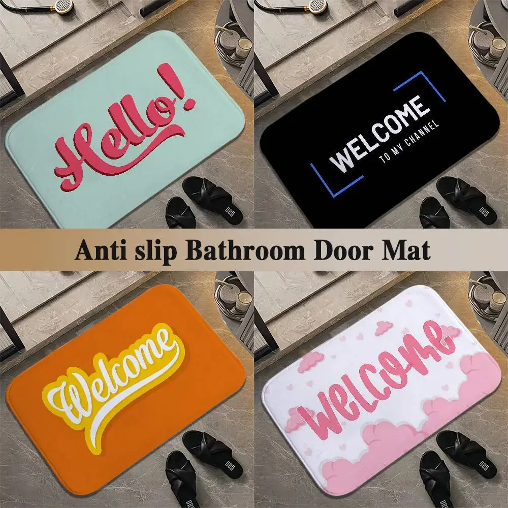 

Welcome Floor Mat Printed Large Carpets Living Room And Bedroom Carpets Bathroom Anti Slip Door MATS Small Carpets