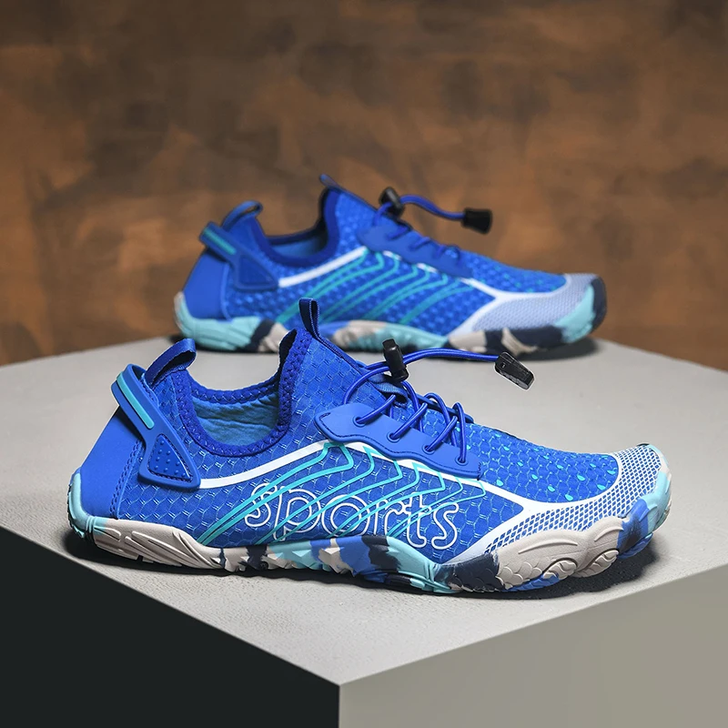 Men's Quick-Dry Water Shoes - Non-Slip, Unisex Couple's Style for River Tracking, Beach, Swimming, Fishing, and Sports Fitness - Breathable Mesh and Rubber Sole - Outdoor Activities and Water Sports
