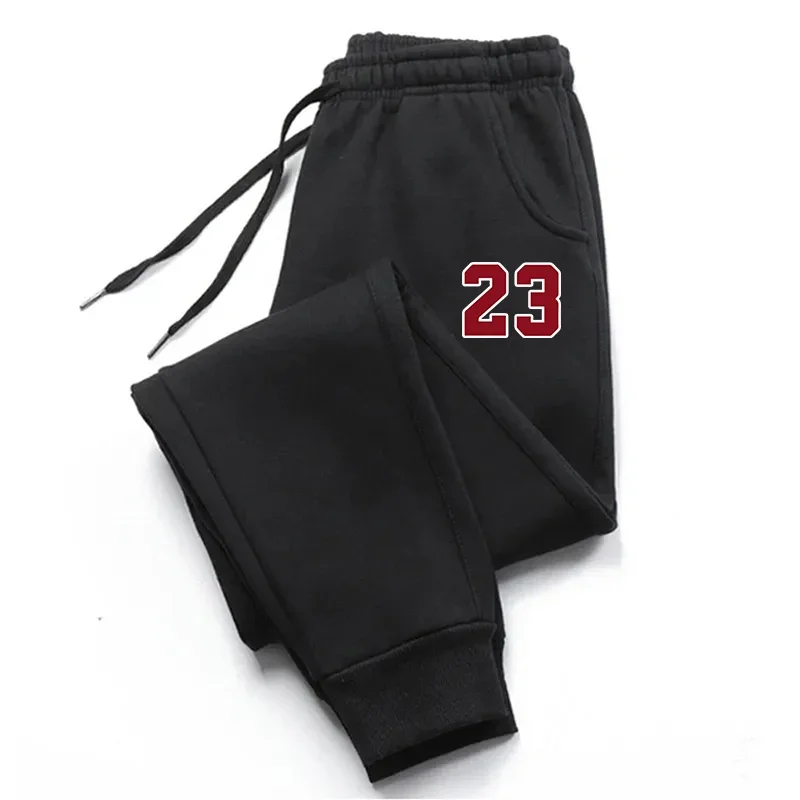 2024 Men's luxury printed wool sports pants warm jogging pants multi-family pants straight pants new autumn and winter