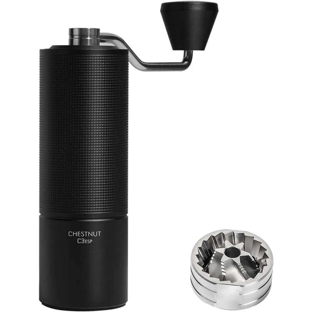 

Portable Stainless Steel Manual Coffee Grinder with Adjustable Grind for Espresso to French Press - Black