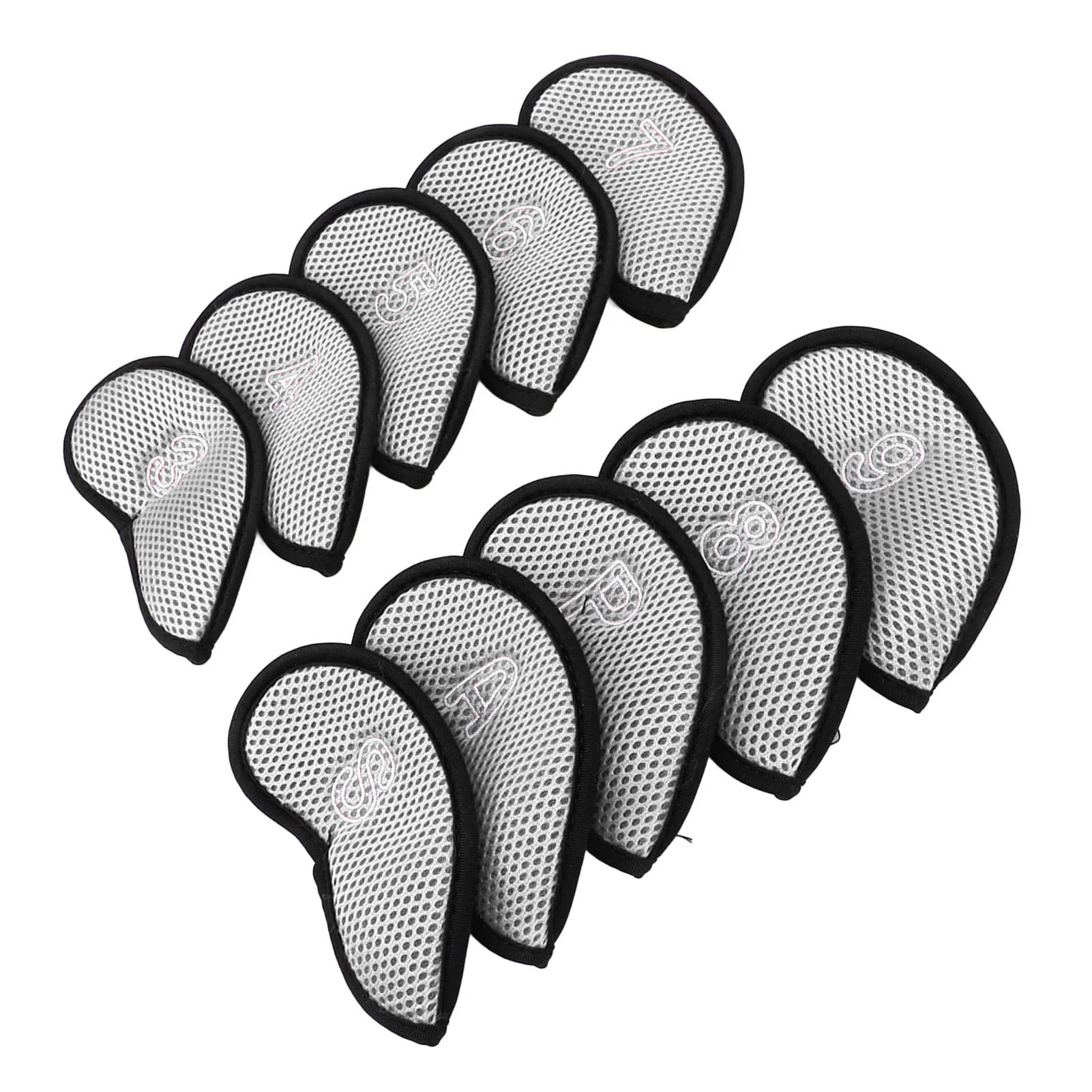 10Pcs Golf Iron Covers Set with Numbers Waterproof Golf Head Cover Protective Headcover for Court Exercise