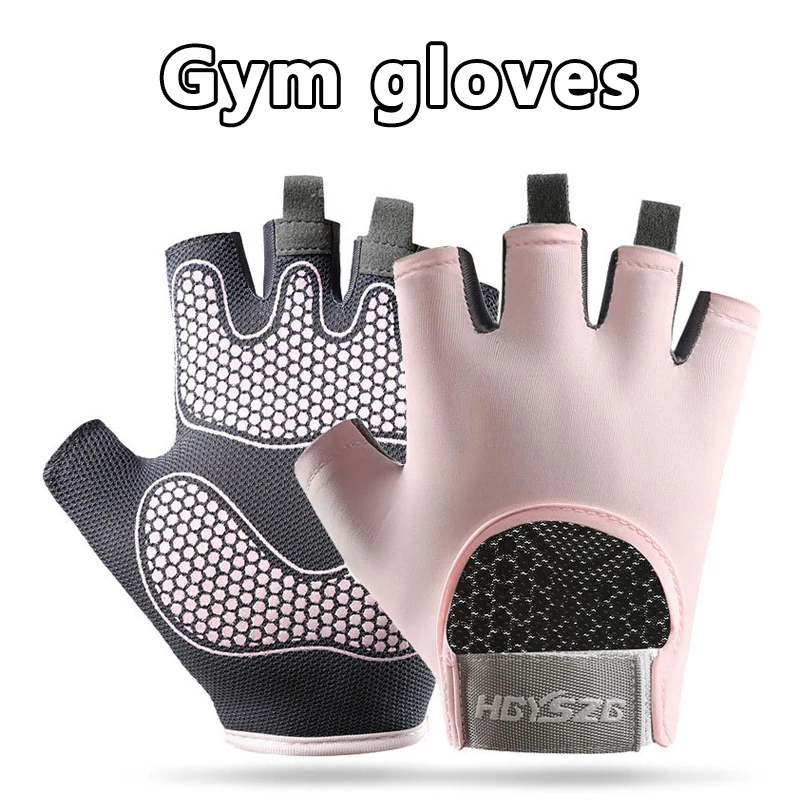 1Pair Workout Gloves Men Women Gym Lifting Fitness Climbing Exercises Work Out Wrist Belt Shock Absorb Foam Pad Palm Crossfit