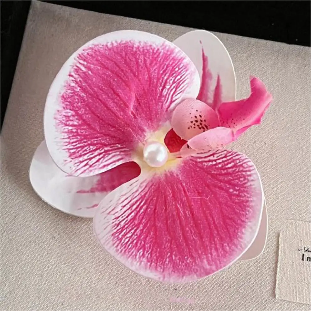 

Sweet Cloth Flower Hair Clip Butterfly Orchid Pearl Orchid Flower Hairpin Bohemian Style Duckbill Clip Girl Hair Clip Summer