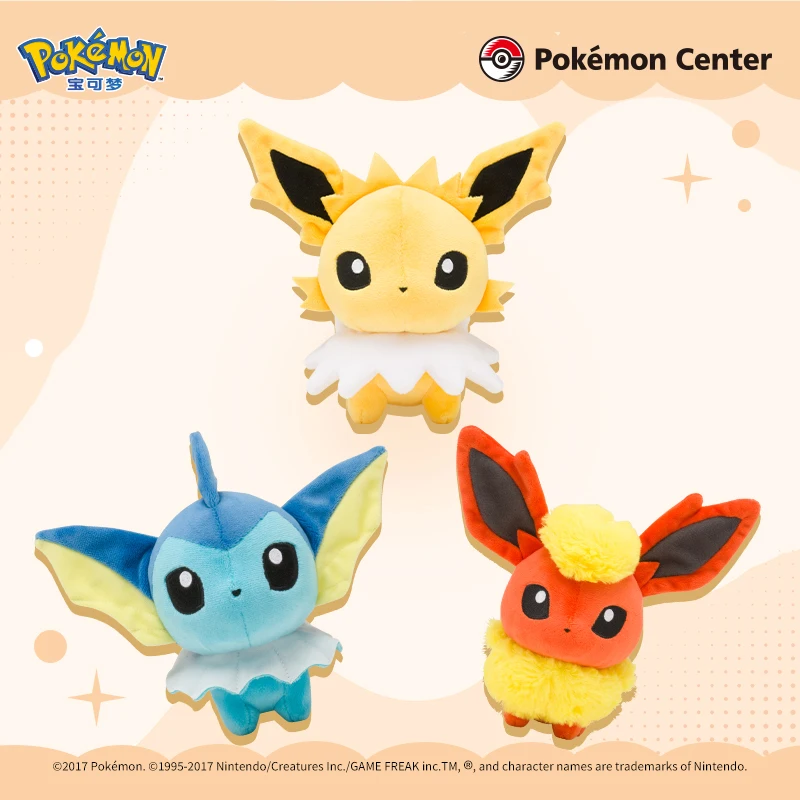 

Новые Фигурки Nuine Pokemon Center Аниме Мягкие животные плюшевые игрушки серия Eevee Vaporeon сильвеон эмбреон Flareon мультяшная кукла подарок