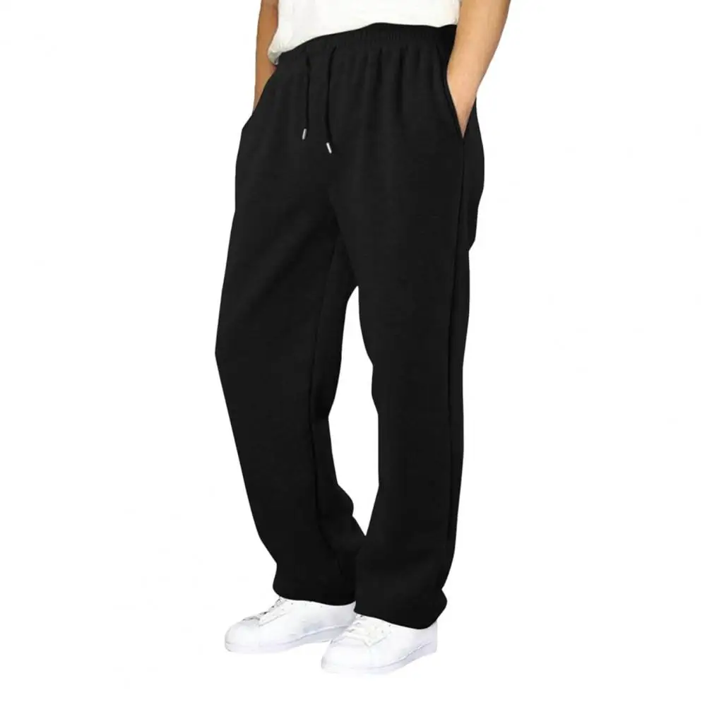 

Men Baggy Sweatpants Drawstring Waist Athletic Pants Straight Leg Casual Trousers Jogging Pants for Winter Workout Running