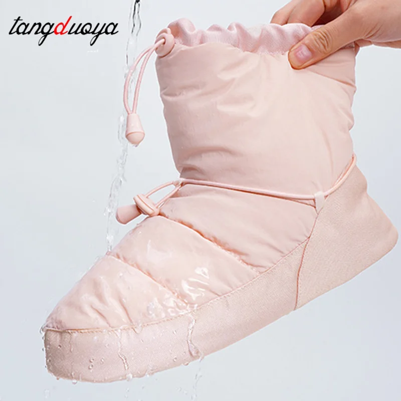 فتاة النساء أحذية الباليه الاحماء أحذية الرقص الشتاء أحذية الباليه أحذية الرقص الحرارية أحذية الباليه المضادة للانزلاق مقاومة للاهتراء