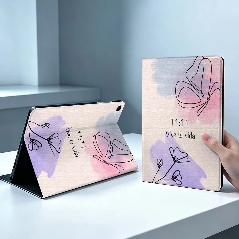 Pink and Purple Soft For Samsung Galaxy Tab S11 S10 S9 S8 S7 S6 A9 A8 A11 Lite FE Plus Pen Tray Tablet Case