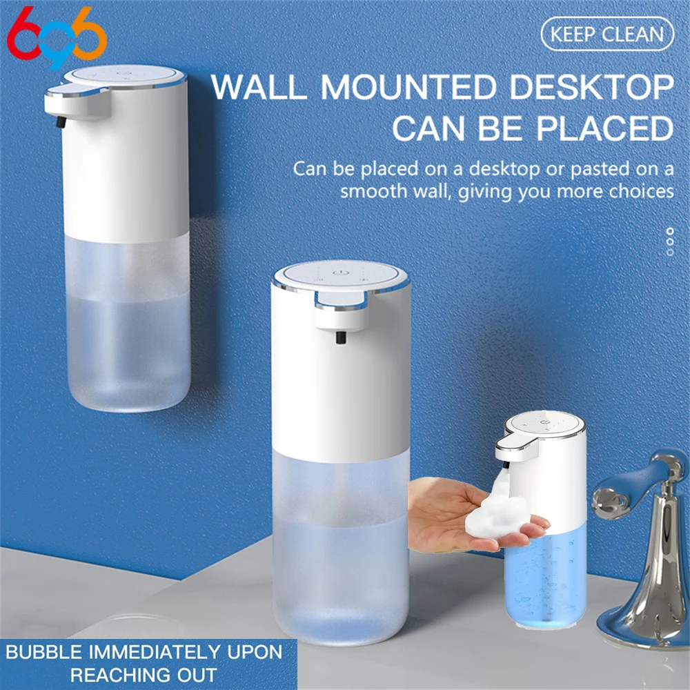 400ML Automatic Foam Soap Dispenser With 4-Level Adjustable Foam Smart Sensor Soap Dispenser Large Capacity For Bathroom Kitchen