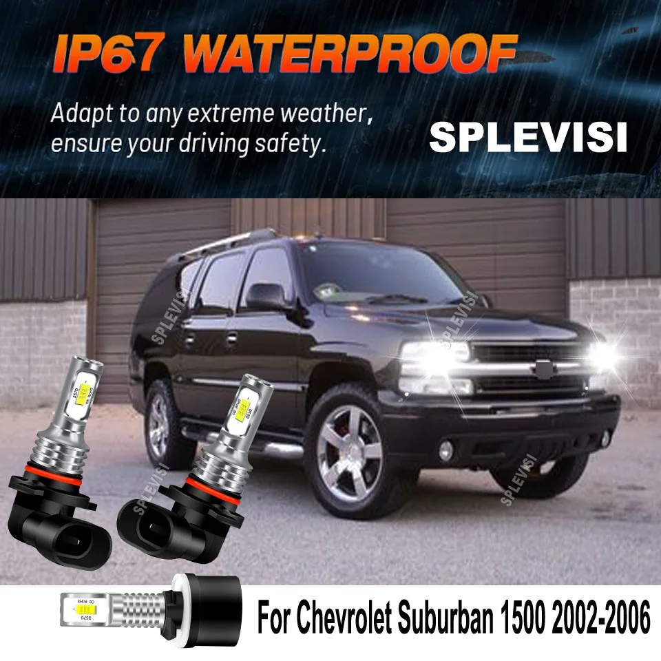 

LED 6000K White Headlight Foglight Conversion Kit -Spec Extreme Durability For Chevrolet Suburban 1500 2002 2003 2004 2005 2006