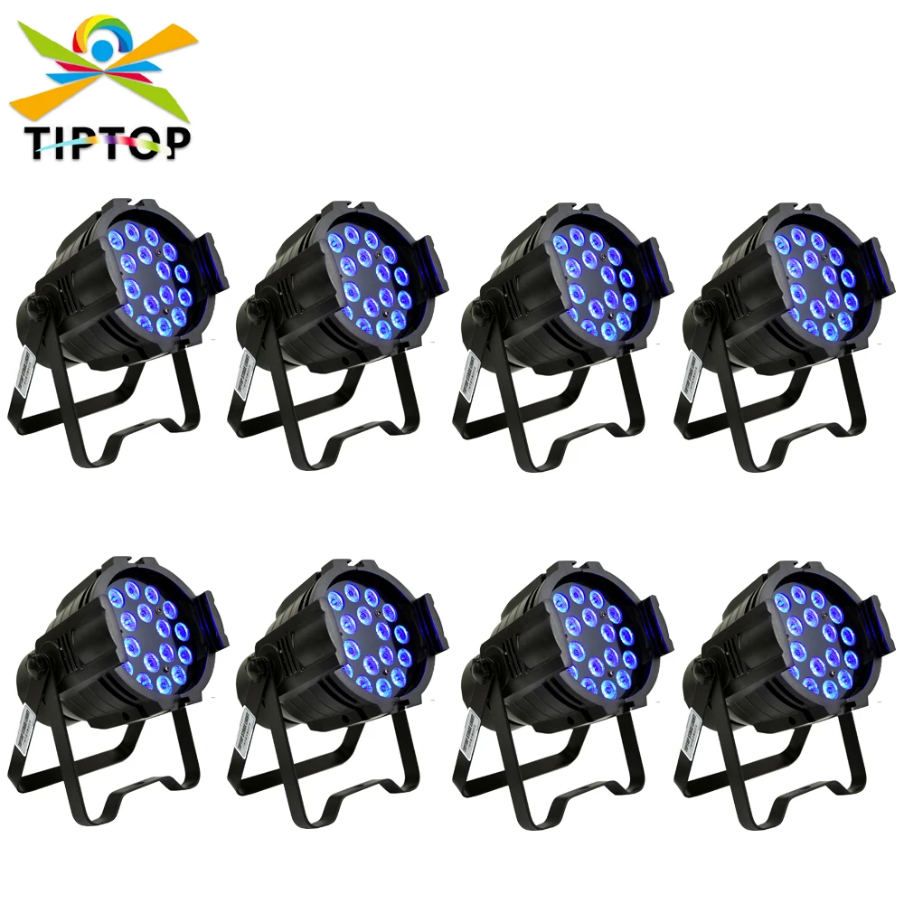 

Freeshipping 8XLOT RGB 18x3W Aluminum Led Par Light 3in1 LED Stage Wash Special Effect DMX Controllable Fixture 90V-240V