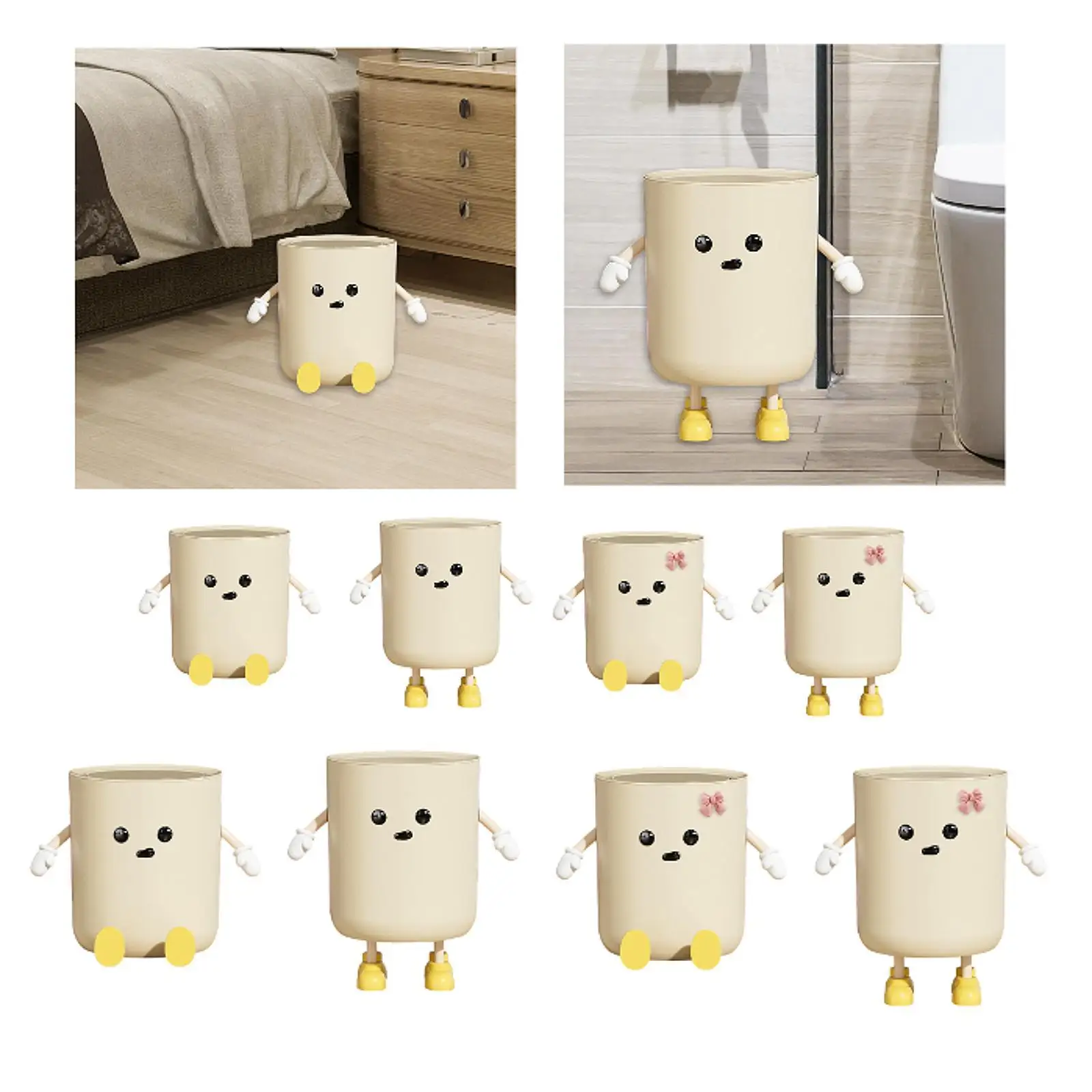 Cute Trash Can Unique Wastebasket Waste Can Waste Basket Practical Stylish Trash Bin for Office Study Room Bedroom Toilet Dorm