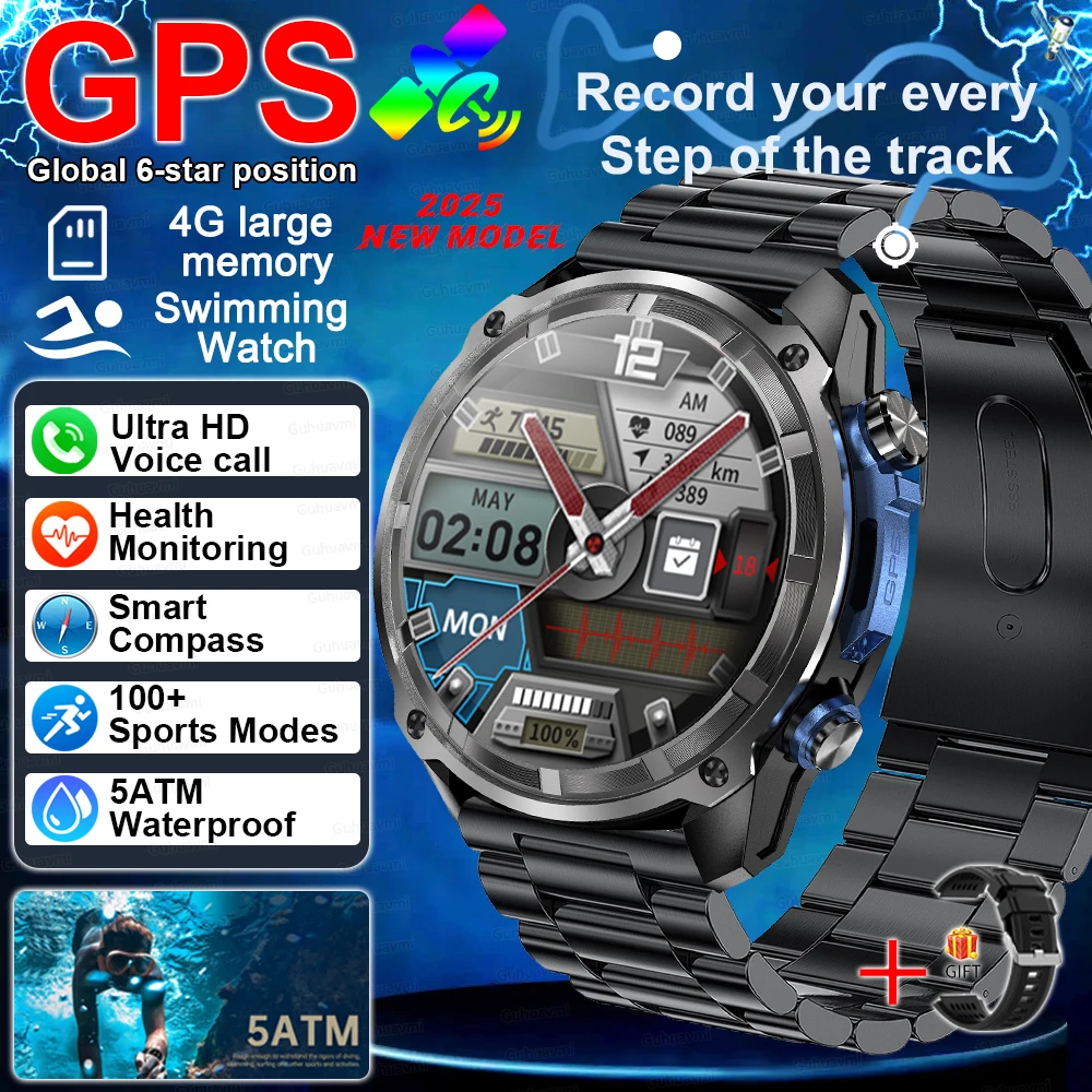 

High End watch Swimming Waterproof Smart Watches Swim six axis sensor Sports 4GB Memory GPS Map Smartwatch Corning Gorilla Glass